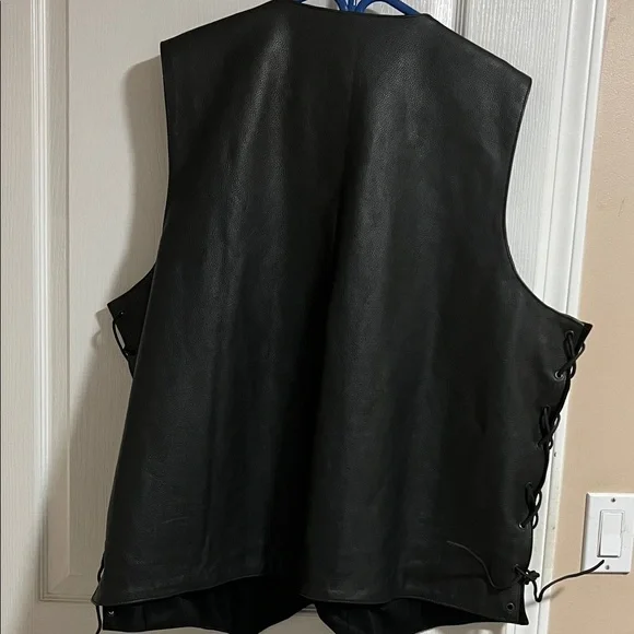 CMC Black Leather Vest with Side Laces - Picture 9 of 16